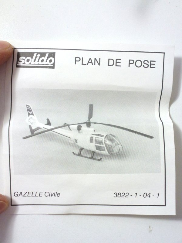 Solido - vrtulník Gazelle civile, 1:50 kov