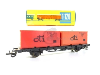 ZEUKE -  Plošinový vůz naložený se dvěma kontejnery - TT