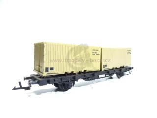 BTTB -  Plošinový vůz naložený se dvěma kontejnery - TT